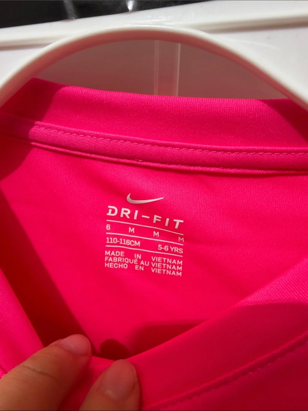 Nike Girls Bright Pink Short Sleeve Tee with Black Logo